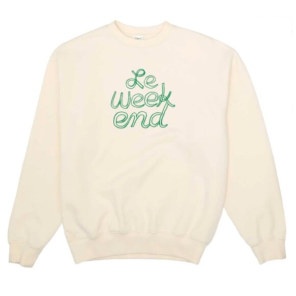CLARE V Le Weekend Embroidered Sweatshirt Size Small - Picture 2 of 2